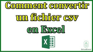 Comment convertir un fichier csv en Excel [upl. by Peers]