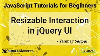 Resizable Interaction in JQuery UI [upl. by Laersi]