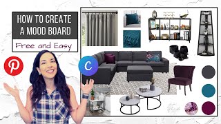 How to Create a Mood Board for a Room  Pinterest  Canva Tutorial  Yasmin Khani [upl. by Richardson]