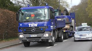 Einsatz von schwerem Räumgerät bei Großfeuer Einsatzfahrten Technisches Hilfswerk HamburgWandsbek [upl. by Aij469]