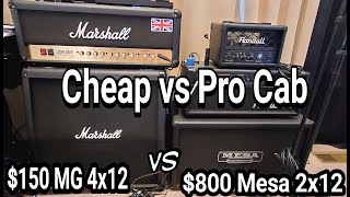 Cheap vs Pro Guitar cab Comparison  Marshall MG 150 vs MESA Rectifier 800 [upl. by Nnewg]