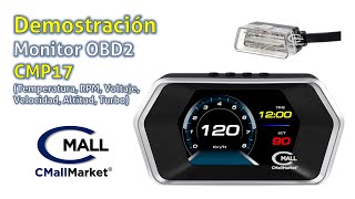 CMP17  Monitor HUD OBD2 GPS Temperatura RPM Voltaje Turbo DISPONIBLE EN COLOMBIA  CMallMarketcom [upl. by Tteragram725]