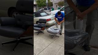 Herman Miller Eames Lounge Chair  ASMR Furniture Wrapping  Lugg Moving and Delivery furniture [upl. by Cavallaro]