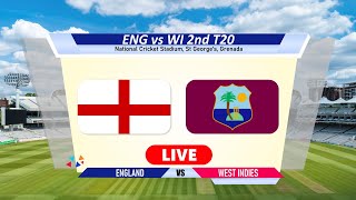 🔴Eng vs Wi Live  2nd T20  England vs West Indies Live Cricket Match Today engvswi [upl. by Leirda]