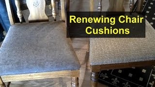 Recover chair cushions with new material  Home Repair Series [upl. by Aratal]