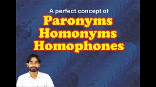 Homophones Homonyms Paronyms [upl. by Chilcote]