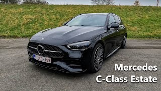 2022 Mercedes CClass Estate Visual Review  C200 AMG Line 201 HP  204 PS [upl. by Nari]