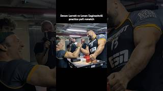 Devon Larratt vs Levan Saginashvili practice pull before East vs West 13 armwrestling [upl. by Harmonie]