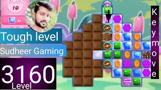 Candy crush saga level 3160 । Tough level । No boosters। Candy crush saga 3160 । Sudheer Gaming [upl. by Farrison]