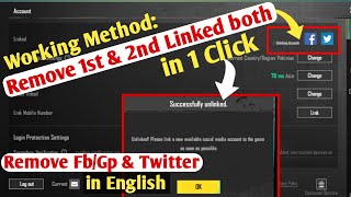 Remove FacebookTwitter or Any Social Links with 1 Click  How to Remove 1st amp 2nd from Pubg Account [upl. by Narag]