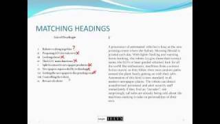 IELTS Reading  Matching Headings [upl. by Tareyn343]