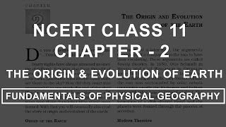 The Origin and Evolution of Earth  Chapter 2 Geography NCERT Class 11 [upl. by Yrakaz]