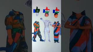 India 🇮🇳 Pakistan 🇵🇰 I Love My Country  Happy Independence Day Drawing shorts art ashortaday [upl. by Ettenot]