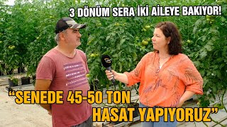 Jeotermal Su ile Isıtılan Seradayız SENEDE 4550 TON HASAT  quot3 Dönüm Sera İki Aileye Bakıyorquot [upl. by Tanitansy]