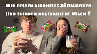 Wir testen KINDHEITS Süßigkeiten und trinken ABGELAUFENE Milch 🥛 😭 [upl. by Notyrb]