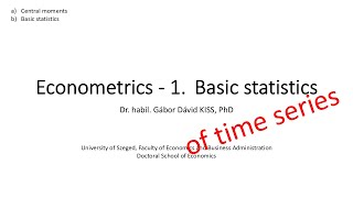 Introduction Econometrics  Time series [upl. by Ominorej]