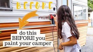 How To Properly Prep Your Camper For Paint  sticker removal tips [upl. by Yenial]