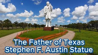 Stephen F Austin Statue Father of Texas texas statue drone austin stephen father Angleton [upl. by Juster]