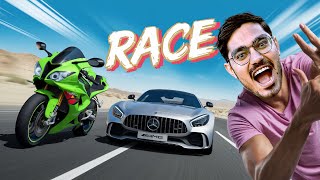 Drag Race Our Boxster VS Ninja ZX10R Super Bike VS Super Car🔥 [upl. by Spragens]