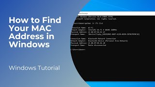 How to Find Your MAC Address in Windows [upl. by Kiker]