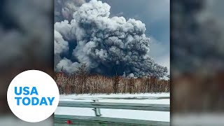 Russia’s Shiveluch volcano on eastern Kamchatka Peninsula erupts  USA TODAY [upl. by Etnahs]