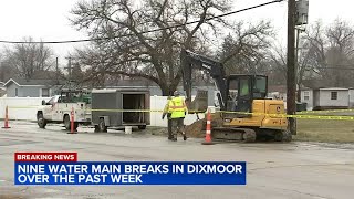 Dixmoor sees 9th water main break in a week [upl. by Leis]