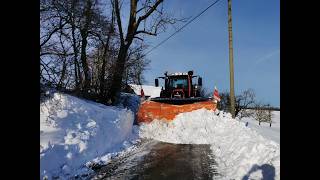 Fendt 718 TMS Kahlbacher STS Kugelmann Duplex Winterdienst Schneeräumen Schneeverwehungen [upl. by Annairba117]