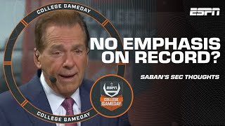 Nick Saban says the emphasis shouldnt be on record in SEC 🤔  College GameDay [upl. by Nelle579]