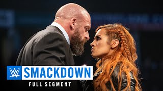 FULL SEGMENT — Becky Lynch slaps Triple H SmackDown Feb 5 2019 [upl. by Nary]