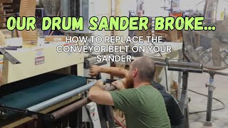 StepbyStep Guide Easily Replace Conveyor Belt on Woodmaster 50 Inch Sander [upl. by Loesceke33]