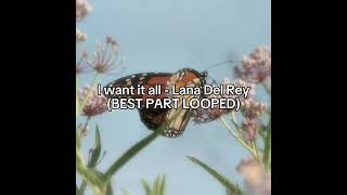 I WANT IT ALL  Lana Del Rey BEST PART LOOPED [upl. by Giverin]