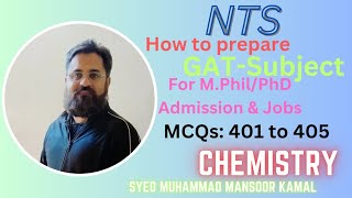 NTS GATSubject Chemistry MCQs 401 to 405 [upl. by Aikcir]