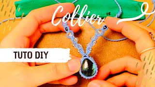 TUTO MICRO MACRAMÉ ✨Collier avec pierre sertie • DIY Macrame [upl. by Sirac]