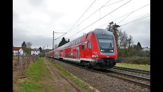 DB Regio Doppelstockwagen Zug als RE50 nach Fulda mit 114 xxx bei Hanau West [upl. by Binky]