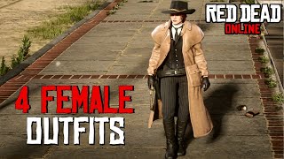 4 Red Dead Online Outfits female [upl. by Puett422]