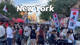 New York City 76°f Walking Tour  NYC Street Food [upl. by Lewls]