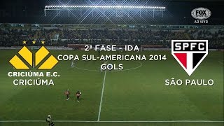 Gols  CriciúmaSC 2 x 1 São Paulo  Copa SulAmericana 2014  28082014 [upl. by Velda]