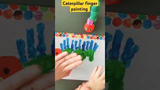 Thumb and finger painting  caterpillar painting easy trics ytshorts kids [upl. by Netsrak]