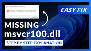 msvcr100dll Error Windows 11  2 Ways To FIX  2021 [upl. by Lledyr]