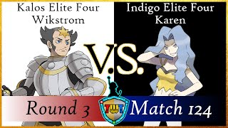 TWT Round 3 Match 124  Kalos Elite Four Wikstrom VS Indigo Elite Four Karen [upl. by Lore710]