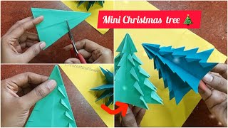 DIY Mini Christmas tree 🎄 paper crafts decoration art ArtisticDreamzz [upl. by Tuhn]