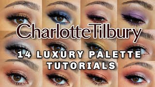 14 Charlotte Tilbury Luxury Palette Tutorials 14 DIFFERENT QUADS [upl. by Aborn]