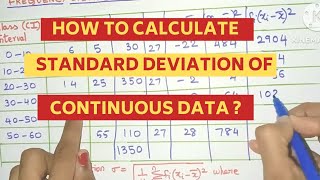 How to Calculate Standard Deviation of Continuous Data   Grouped Data Direct Method [upl. by Ahsetra]