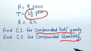 Comparing Quantities class 8  Tricks for CI  Compounded half yearly  Compounded quarterly  ncert [upl. by Nananne38]