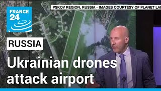 War in Ukraine Ukrainian drones attack airport in Russias Northwest • FRANCE 24 English [upl. by Anyak]