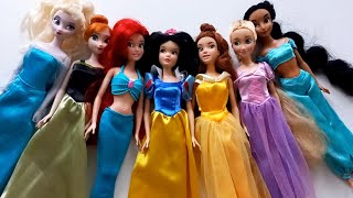 Disney Princess Doll Makeover  DIY Miniature Ideas for Barbie  Wig Dress Faceup and More DIY [upl. by Sotsirhc]