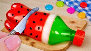 🍉 Tasty Mini Fruit Jelly Tutorial Stunning Watermelon Bottle Designs [upl. by Liatrice]