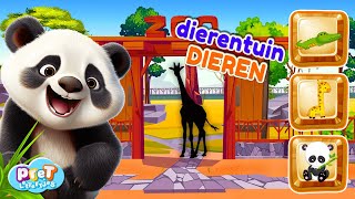 Dierentuin Dierengeluiden met Pretlettertjes • Wie Zit Daar Verstopt [upl. by Jehoash]