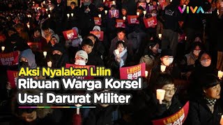 Kecam Darurat Militer Warga Korsel Gelar Aksi Nyalakan Lilin [upl. by Cykana108]