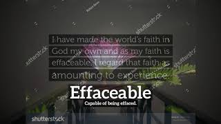 How to Say Effaceable in English  How Does Effaceable Look  What is Effaceable [upl. by Bergen]